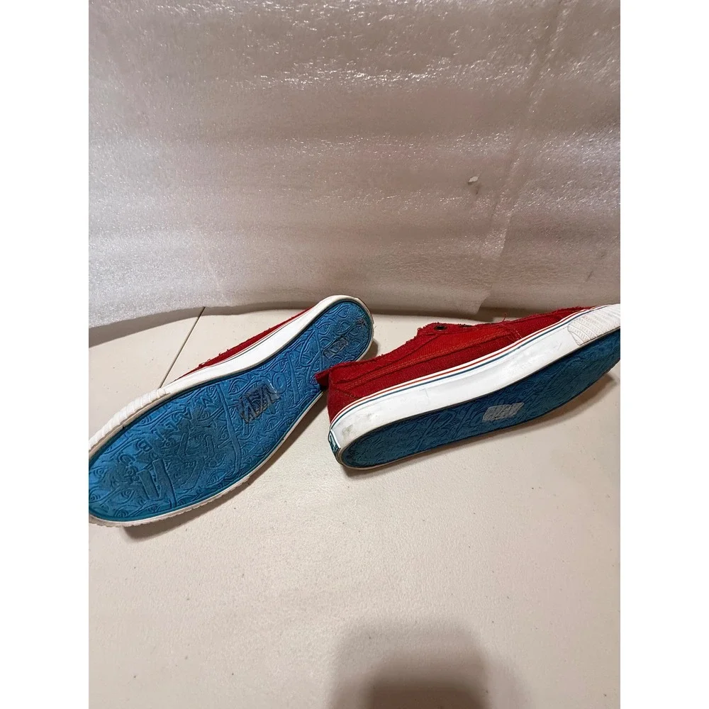 Blowfish Malibu Marley Red Canvas Distressed Slip On Sneaker Women's 9.5